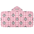 thumbnail image 5 of Yayeee Kids Hooded Towel with Hand Pockets Beach Soft Absorbent Bath Wrap 50 x 23.5 inch, Pink Plaid Horse Pattern, 5 of 5