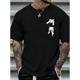 thumbnail image 1 of Camiseta informal con estampado de gato para hombre: cómoda y versátil, manga corta, cuello redondo, ideal para el verano y el tiempo libre., 1 of 6
