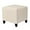 Cream White, variant on Adeco Small Foot Stool Ottoman, 16.3" Linen Cube Ottoman Foot Rest with Wood Legs, Upholstered Ottomans Footstool for Living Room, Bedroom, Couch, Cow Print