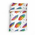 thumbnail image 4 of Umbrella Shopping Tote Bag, Rainbow Colored Ornamental LGBT Open Parasol Drawings on Plain Backdrop, Sturdy Fabric Foldable Lightweight Market Bag for Daily Use, White and Multicolor, by Ambesonne, 4 of 4