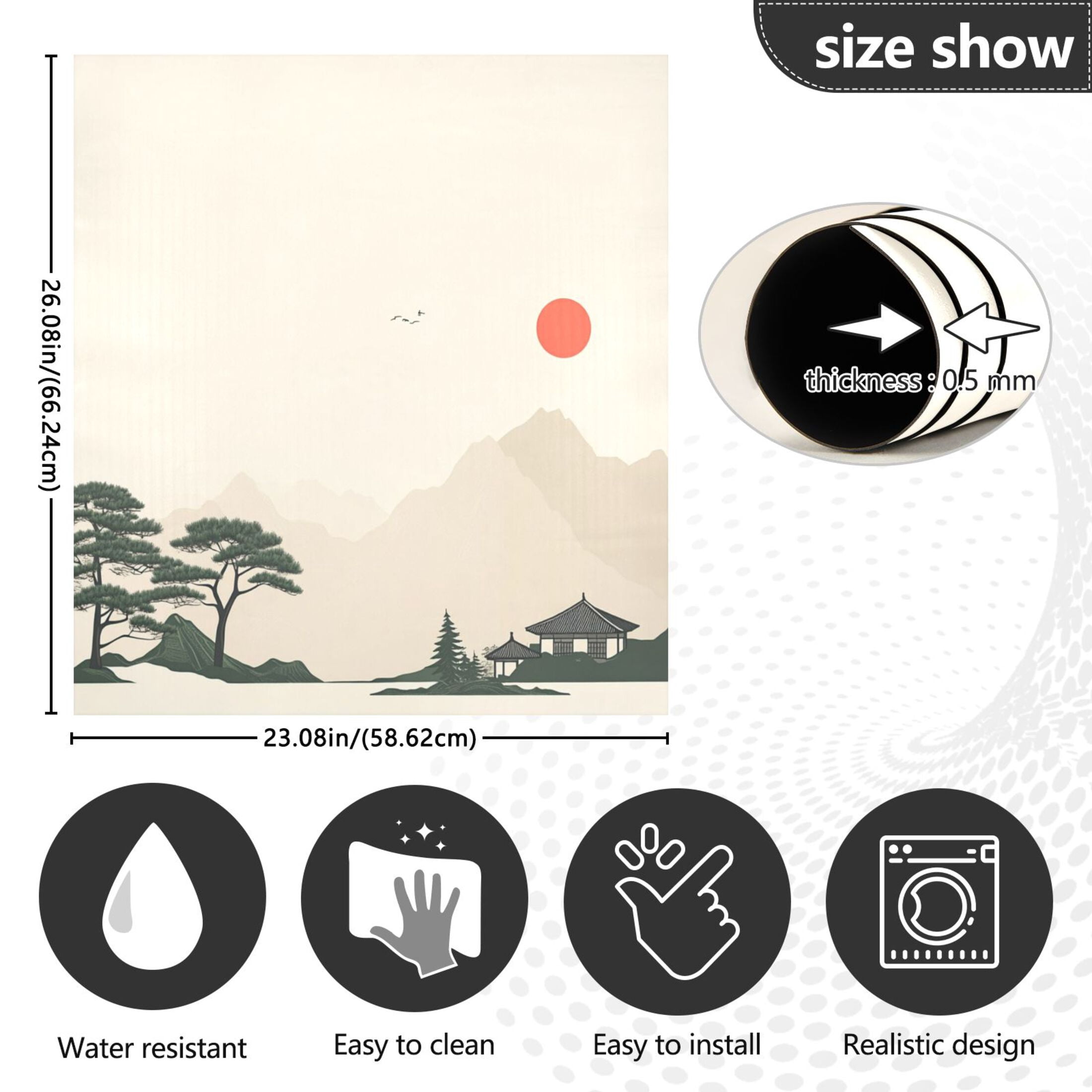 Dishwasher Magnetic Sticker 23x26 Inch Refrigerator Magnetic Sticker Washing Machine Magnetic Sticker Kitchen Panel Magnetic Sticker Home Decor Beautiful Orange Sun