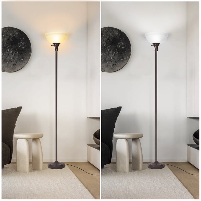HonoDing 72" Torchiere Floor Lamp, Frosted White Glass photo 3