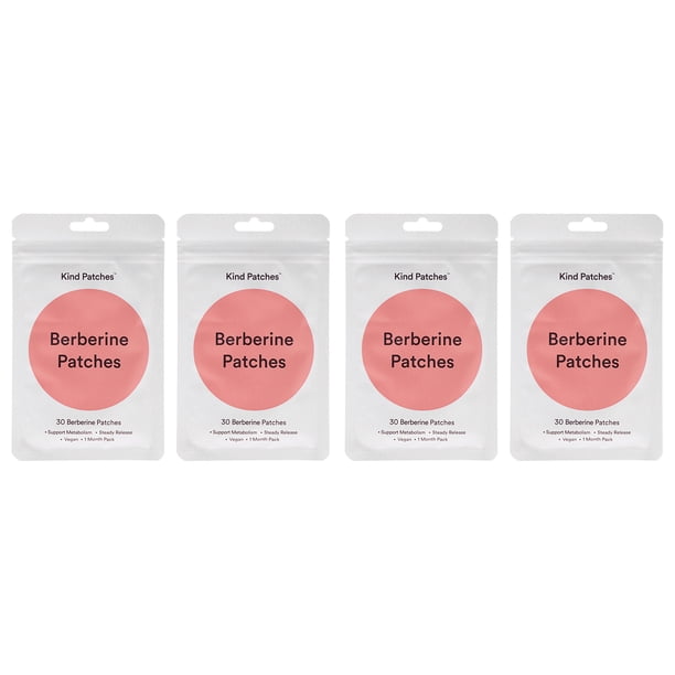 Parches de berberina de Kind Patches para unisex - 30 parches - Paquete de 4
