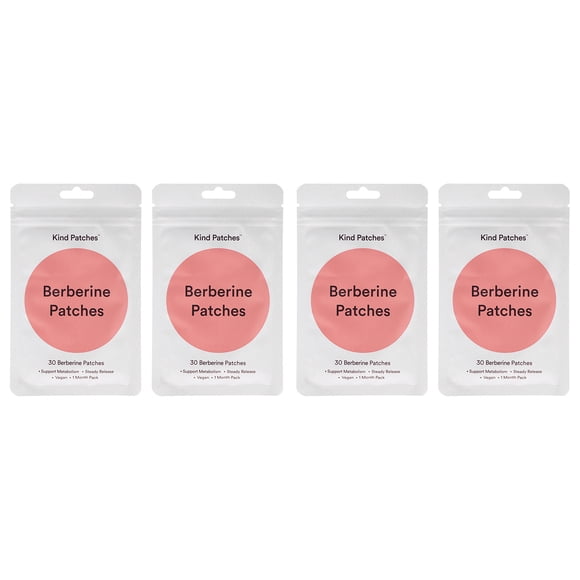 Parches de berberina de Kind Patches para unisex - 30 parches - Paquete de 4