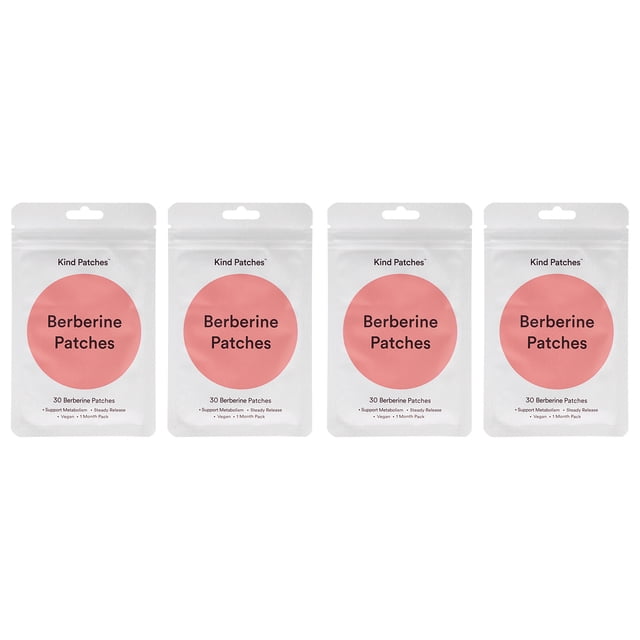 Parches de berberina de Kind Patches para unisex - 30 parches - Paquete de 4