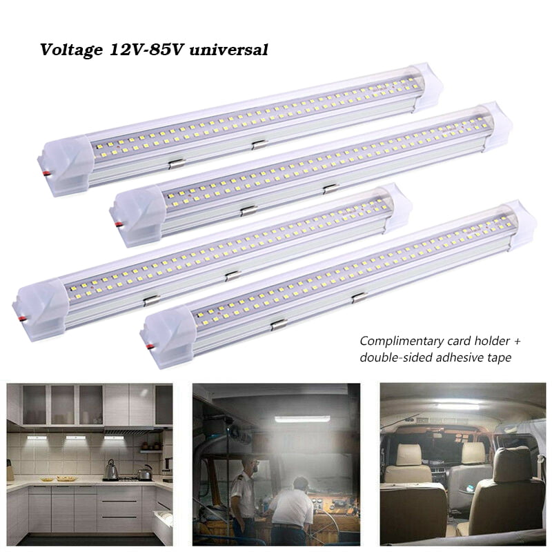 DC 12V 3 White LEDs Self Adhesive Tape Auto Car Light Lamp 2 Pcs 