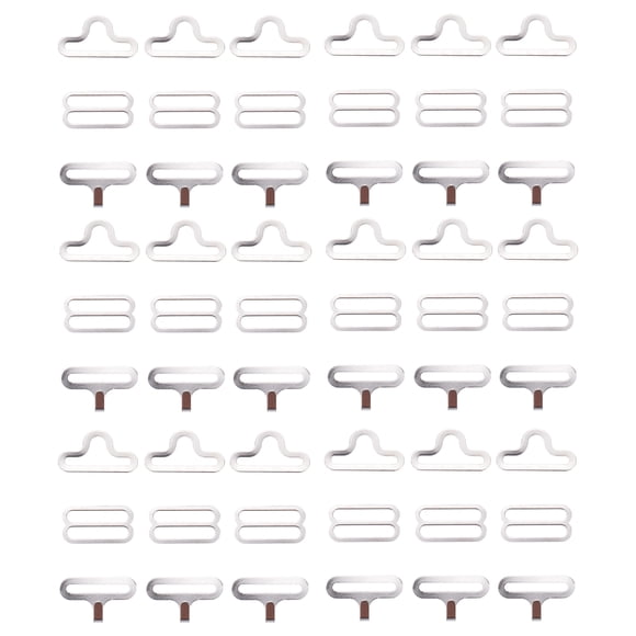 DIY Strap Buckles Silver 50 Sets 0.9X0.5X0.1In