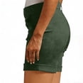 thumbnail image 6 of Women's Shorts Soild Color Elastic Waist Slim Fits Workout Shorts with Pocket Fashion Hiking Summer Shorts for Vacation, 6 of 8