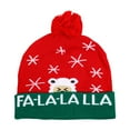 thumbnail image 2 of Winter Fashion LED Christmas Hat Santa Claus Hairball Hat Pattern Knitted Hat Warm Ear Protection Woolen Hat Essentiales For Christmas, 2 of 6