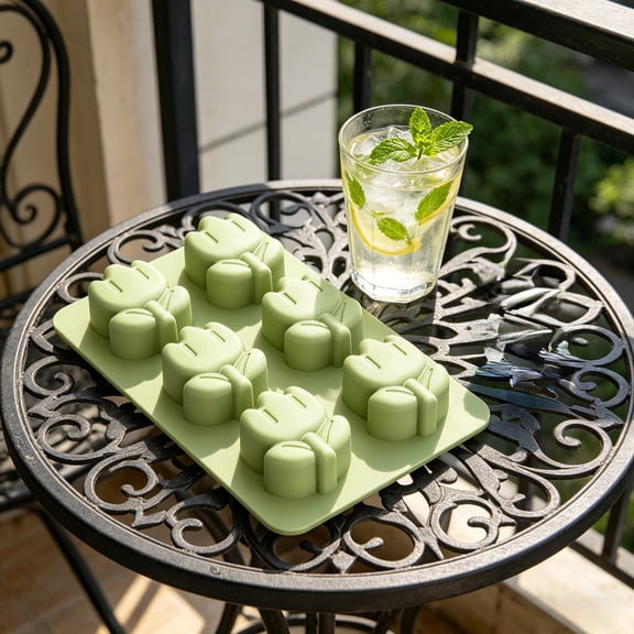 Tulip Ice Cube Tray 1.5 Inch Flower Silicone Ice Cube Tray with Covers, Easy Release Large Ice Cube for Drinks Bourbon & Homemade Juice
