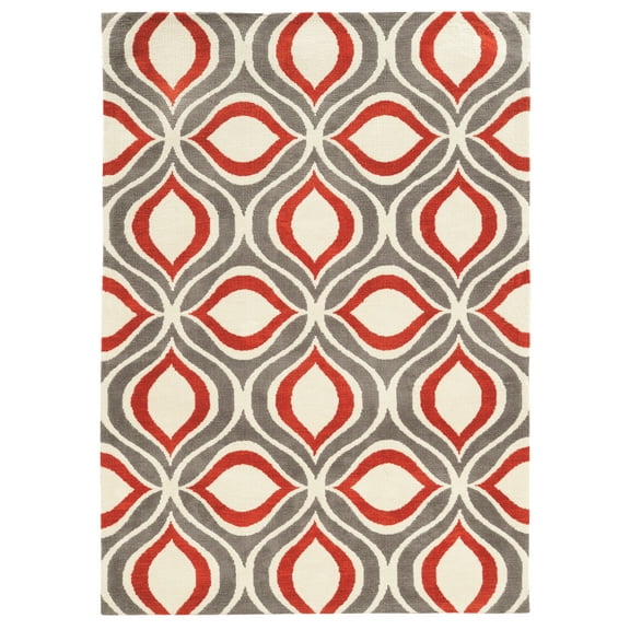 Geo Lenox Grey Handtufted Microfiber Area Rug 8x10 Soft Geometric Design