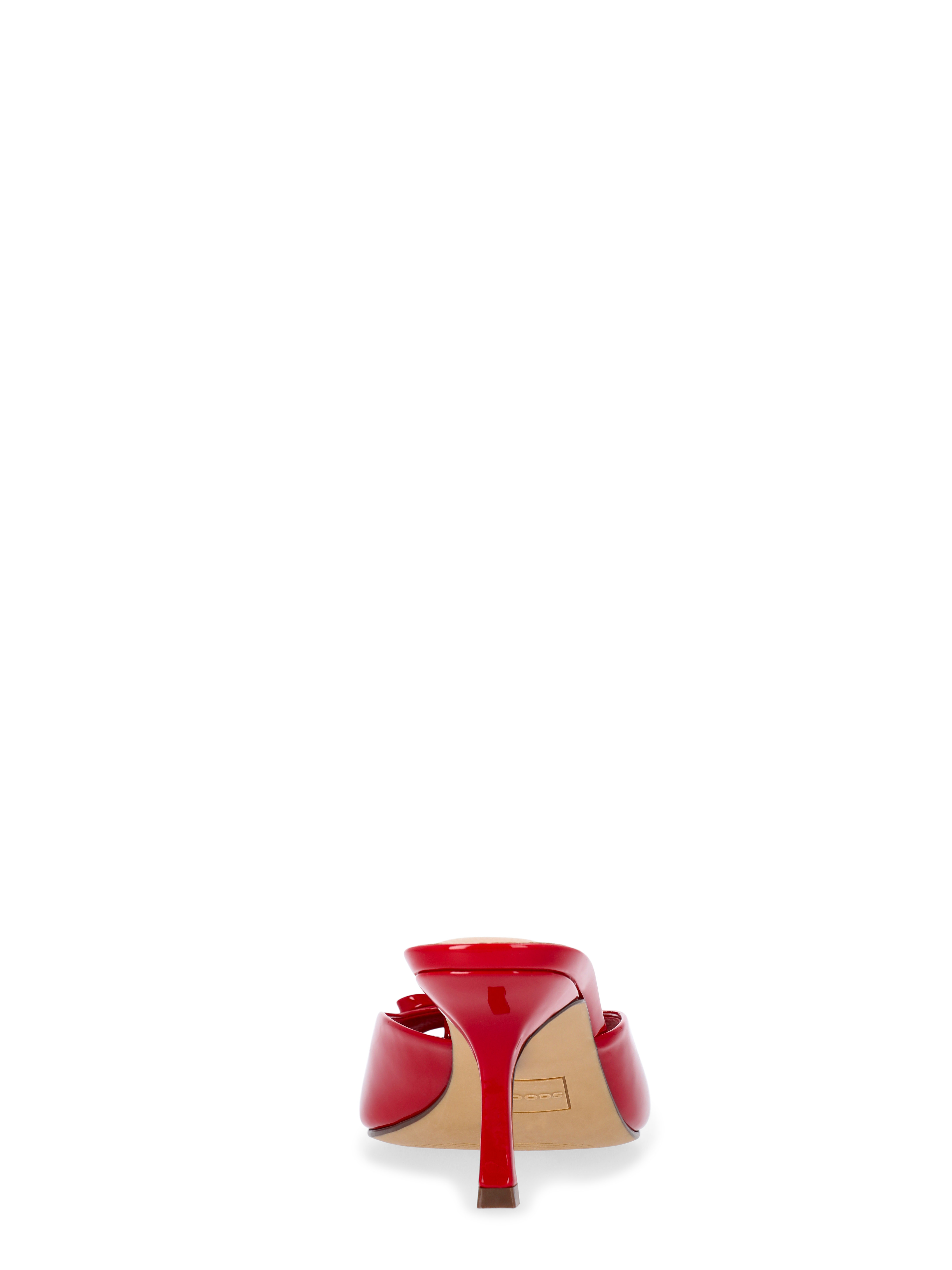 Scoop Women's Patent Faux Leather Open Toe Bow Mule Heels