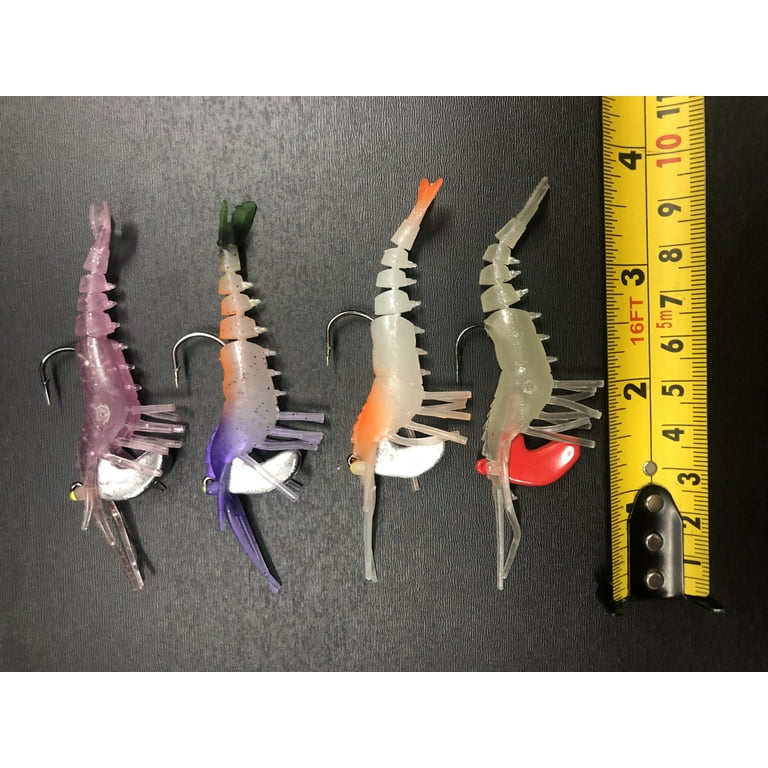 4 Piece Set Mojo Tackle Co. Artificial Shrimp Soft Plastic Lures