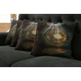 thumbnail image 2 of Ambesonne Fantasy Throw Pillow Cover 4 Pack, Clock Dream Sky Fiction, 16", Brown and Teal, 2 of 6
