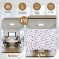 thumbnail image 6 of Purple Spring Floral Window Privacy Film, Pastoral Botanical Watercolor Static Cling UV Sun Blocking Tint Film Heat Control Windows Films for Bedroom Bathroom, Window Stickers 23.6"x59", 6 of 8
