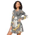 thumbnail image 3 of FORMRS Womens Long Sleeve Nightgowns Crew Neck Sleep Shirt Soft Pajamas Sizes S-3XL, Cute Ghosts, 3 of 8