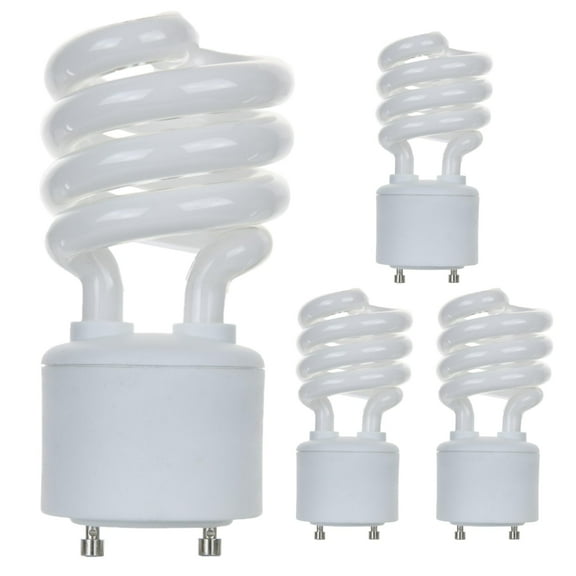 Diodesy- Pack of 4 SL23/E/GU24/27K CFL Spiral Light Bulb, T3 Compact Fluorescent Bulb, 23W (100W Equiv.), Dimmable 2700K Warm White, Twist & Lock GU24 Base, For Kitchen/Bedroom/Office, 1600 Lumens, UL