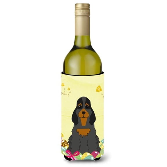 Easter Eggs Cocker Spaniel Black Tan Wine Bottle Beverge Insulator Hugger