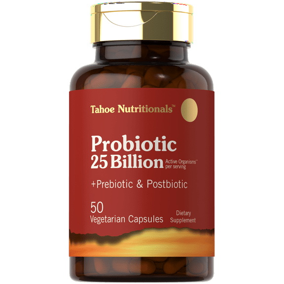 Prebiotic, Probiotic & Postbiotic | 25 Billion CFU | 50 Powder Pills | Men and Women's Digestive Health | by Tahoe Nutritionals
