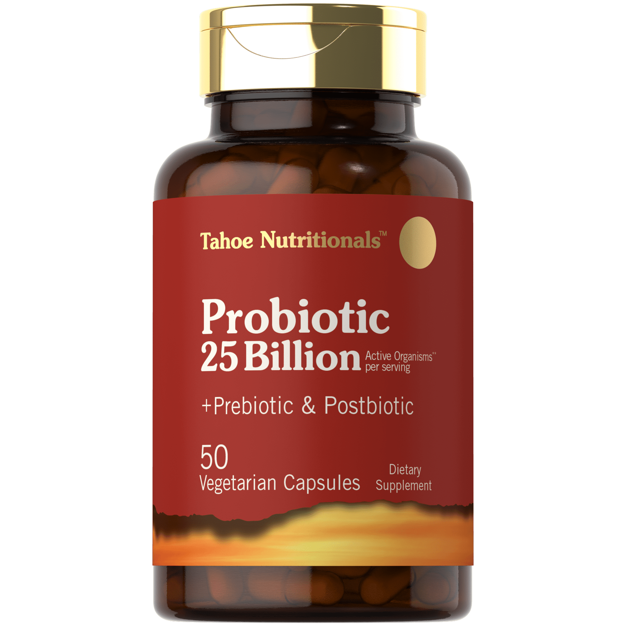 Prebiotic, Probiotic & Postbiotic | 25 Billion CFU | 50 Powder Pills | Men and Women's Digestive Health | by Tahoe Nutritionals