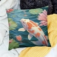 thumbnail image 2 of Pink for Kids Boys Girls Teens Toddler Water Lily Cushion Case Nutrue Theme Decorative Pillowcase Koi Fish Home Decor, 2 of 5