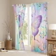 thumbnail image 3 of Homewish Watercolor Butterfly Curtains Pack of 2 (42x84 Each),Cartoon Flower Floral Curtains Blackout,Gradient Colorful Bedroom Curtains For Girl,Luxury Bedroom Decor, 3 of 6