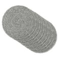 thumbnail image 1 of MeyJey Juego de 6 Manteles Individuales Redondos Trenzados de 15", Juego de 6 Manteles Individuales Grandes de Algodón Tejido Antideslizantes Resistentes Al Calor, Gris, 1 of 1