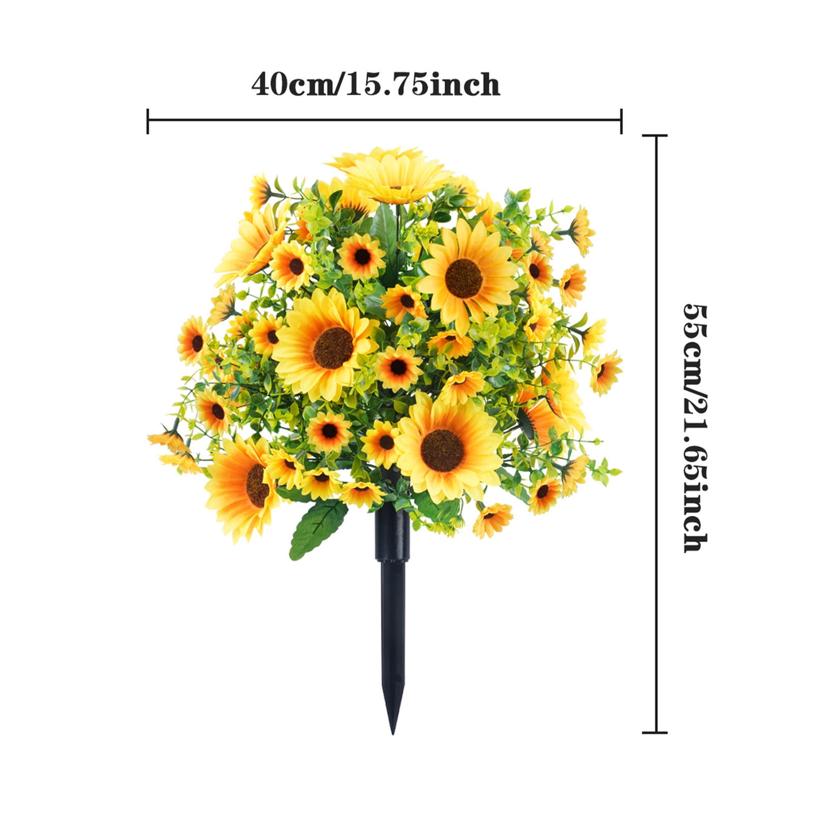 Twfbrm Artificial Flowers with Ground Spikes for Outdoor , UV Resistant Faux Greenery Shrubs, Realistic Artificial Plant Bushes for Spring Outdoor Porch Garden, Yard, Front Porch, Patio Decor