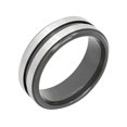 thumbnail image 2 of Men’s Stainless Steel 8mm Two-Tone Black Wedding Band - Mens Ring, 2 of 3