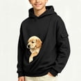 thumbnail image 2 of Pet Pouch Hoodie for Kids 5-15 Years Solid Kangaroo Pouch Hoodies Boys Carrier Animal Holder Long Sleeve Pullover, 2 of 10