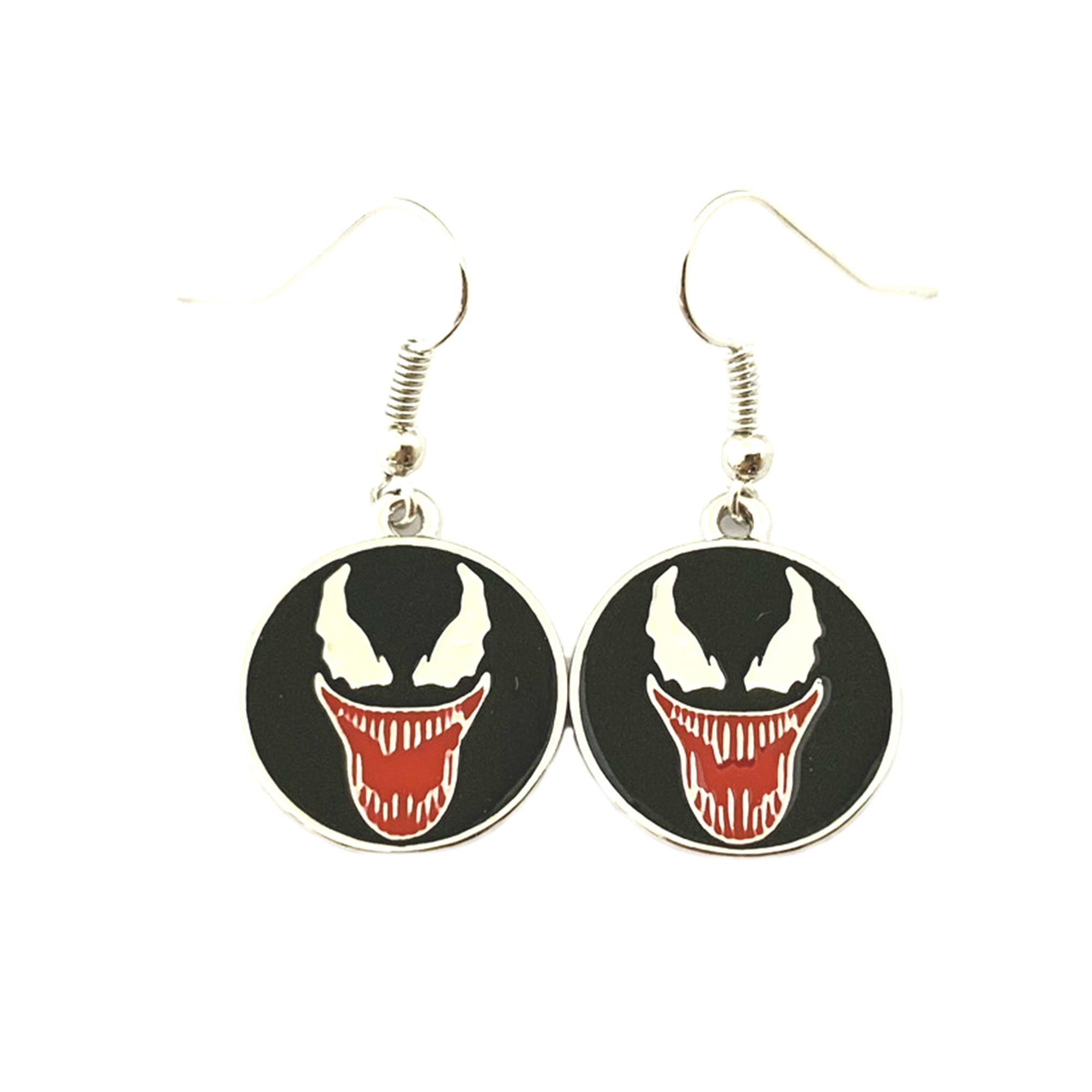 Venom Face Novelty Dangle Earrings Movie Comic Series with Gift Box