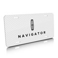 thumbnail image 2 of Lincoln Navigator White Carbon Fiber Texture Graphic UV Metal License Plate, 2 of 5
