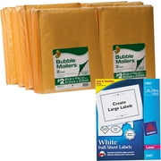 Duck Brand Kraft Bubble Mailers, Manila, 96-Count, 8.5" x 11" and Avery 5165 White Full-Sheet Shipping Labels for Laser Printers, 8-1/2" x 11", 100 Labels/Pack Bundle
