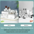 thumbnail image 6 of PandaTop Makeup Organiser, Large Countertop Vanity Cosmetic Stand Containers, Lipsticks Brushes Desk Storage Organizer with 3 Drawers and 9 Compartments , White, 6 of 8