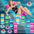 thumbnail image 1 of 4 Packs Inflatable Pool Float Hammocks with Cup Holders, 4-in-1 Water Floating Cloth Chairs & Separate Holders for Adults, Swimming Pool Drifter Saddle Lounge for Summer Pool Parties, 1 of 5
