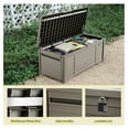 thumbnail image 5 of 120 Gallon Large Outdoor Storage , Waterproof Cushion Storage with Lockable Lid for Patio, Pool Supplies, Garden Tools, Resin, Taupe, 5 of 8