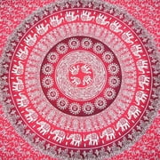 Red Mandala Tapestry Indian Wall Hanging Decor Bohemian Hippie Queen Bedspread Throw Elephant Tapestries Online