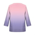 thumbnail image 4 of Xuyuer Women's Holiday Floral Print V-Neck 3/4 Sleeve Casual Loose Shirt, 4 of 5