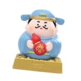 thumbnail image 4 of Estatua del dios chino de la riqueza, figurita Feng Shui, coleccionable, adorno, arte, artesanía Azul, 4 of 9