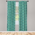 thumbnail image 3 of Ambesonne Turtle Curtains, Ocean and Colorful Animals, Pair of 28"x84", Multicolor, 3 of 5