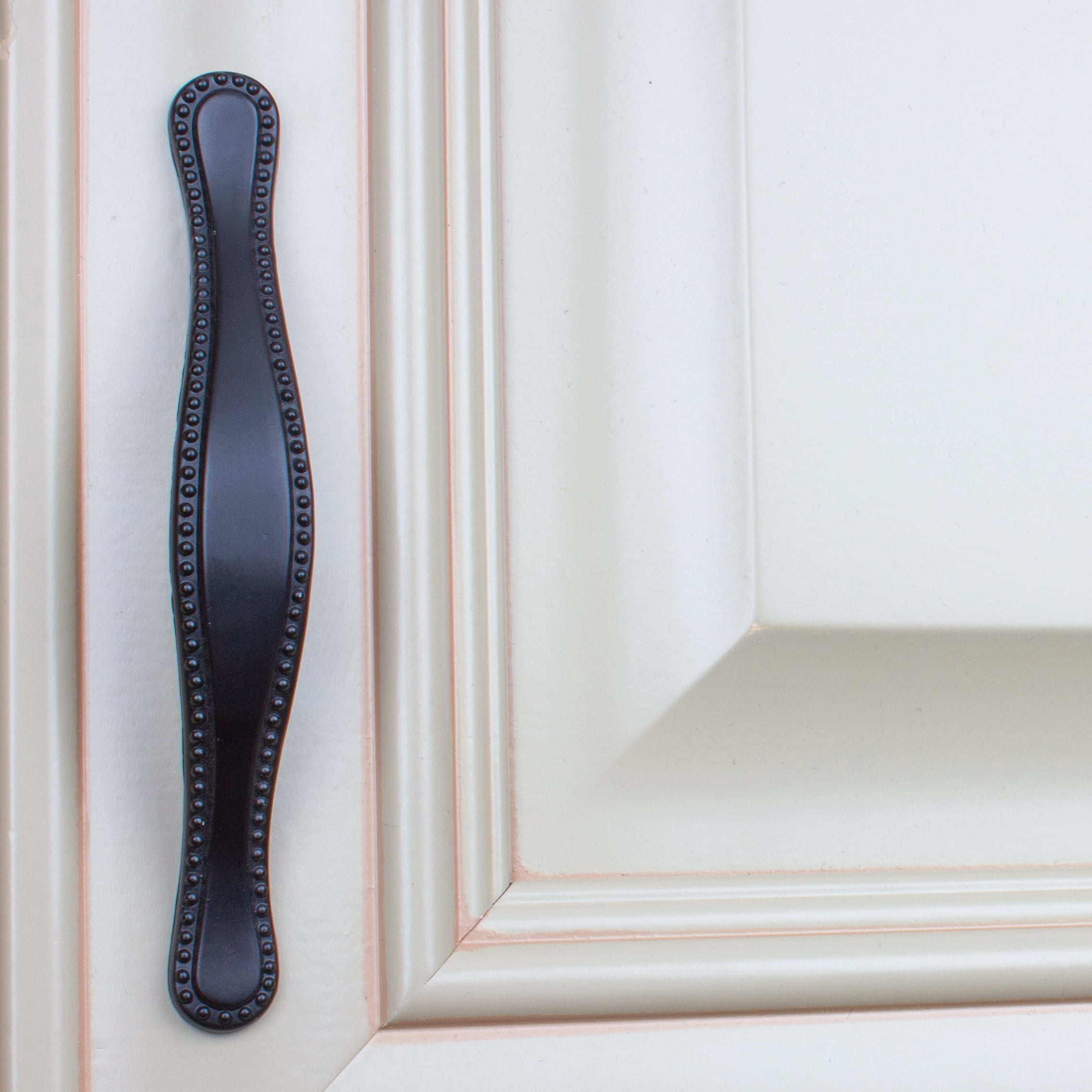 GlideRite 3 in. Center Beaded Pull Cabinet Hardware Handles, Matte Black, Pack of 10