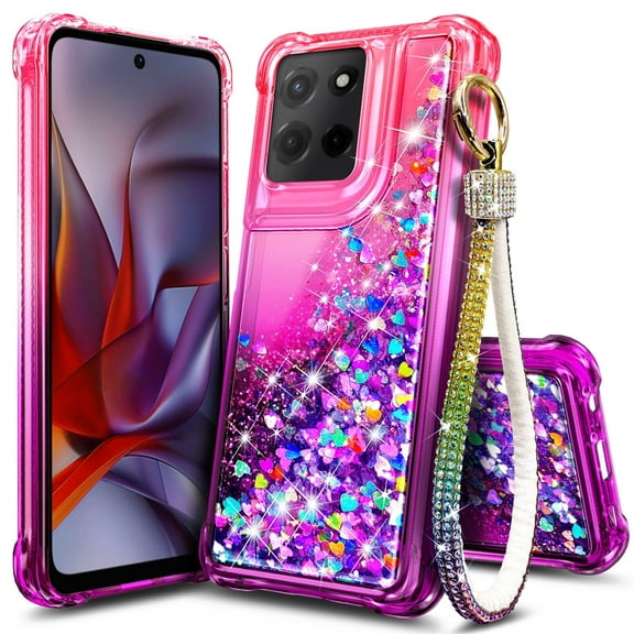 NGB SUPREMACY For moto g 2025 / moto g 2026 / moto g PLAY 2026 Phone Case Wrist Strap Lanyard Women’s Glitter Liquid Motorola g 2025/g 2026/g PLAY 2026 Case Cover