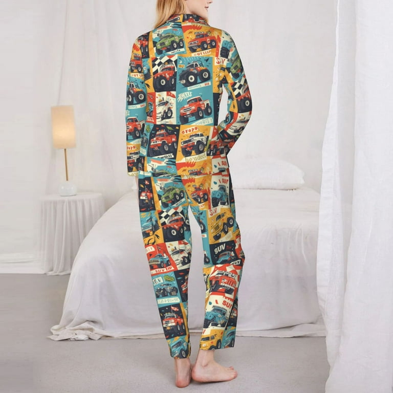 Pajamas for Women Set off road racing car colorful Soft Comfy