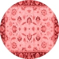 thumbnail image 1 of Ahgly Company Machine Washable Indoor Round Oriental Red Traditional Area Rugs, 3' Round, 1 of 4