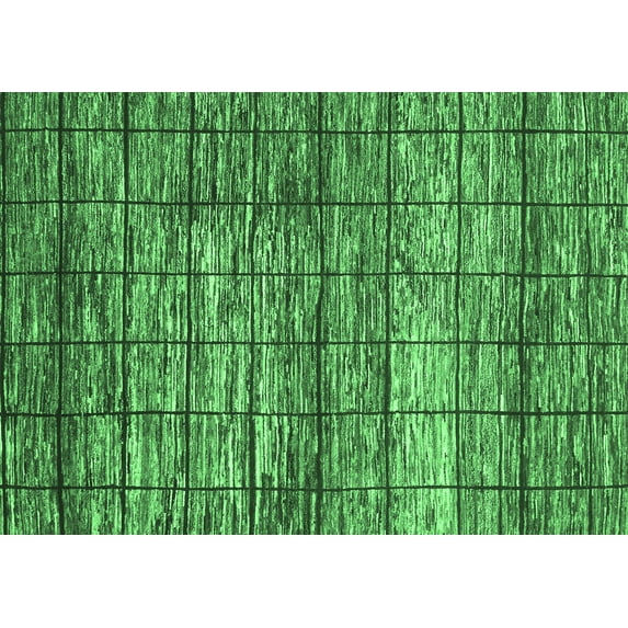 Ahgly Company Indoor Rectangle Abstract Emerald Green Modern Area Rugs, 4' x 6'