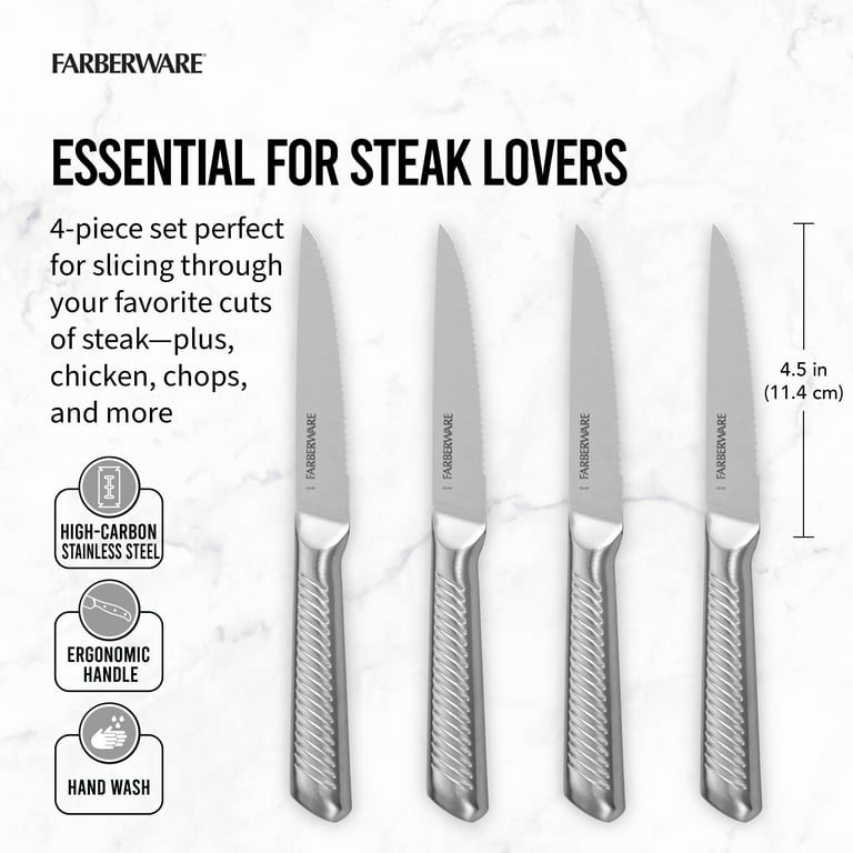 Farberware Professional 4-piece Forged Textured Stainless Steel Steak Knife  Set
