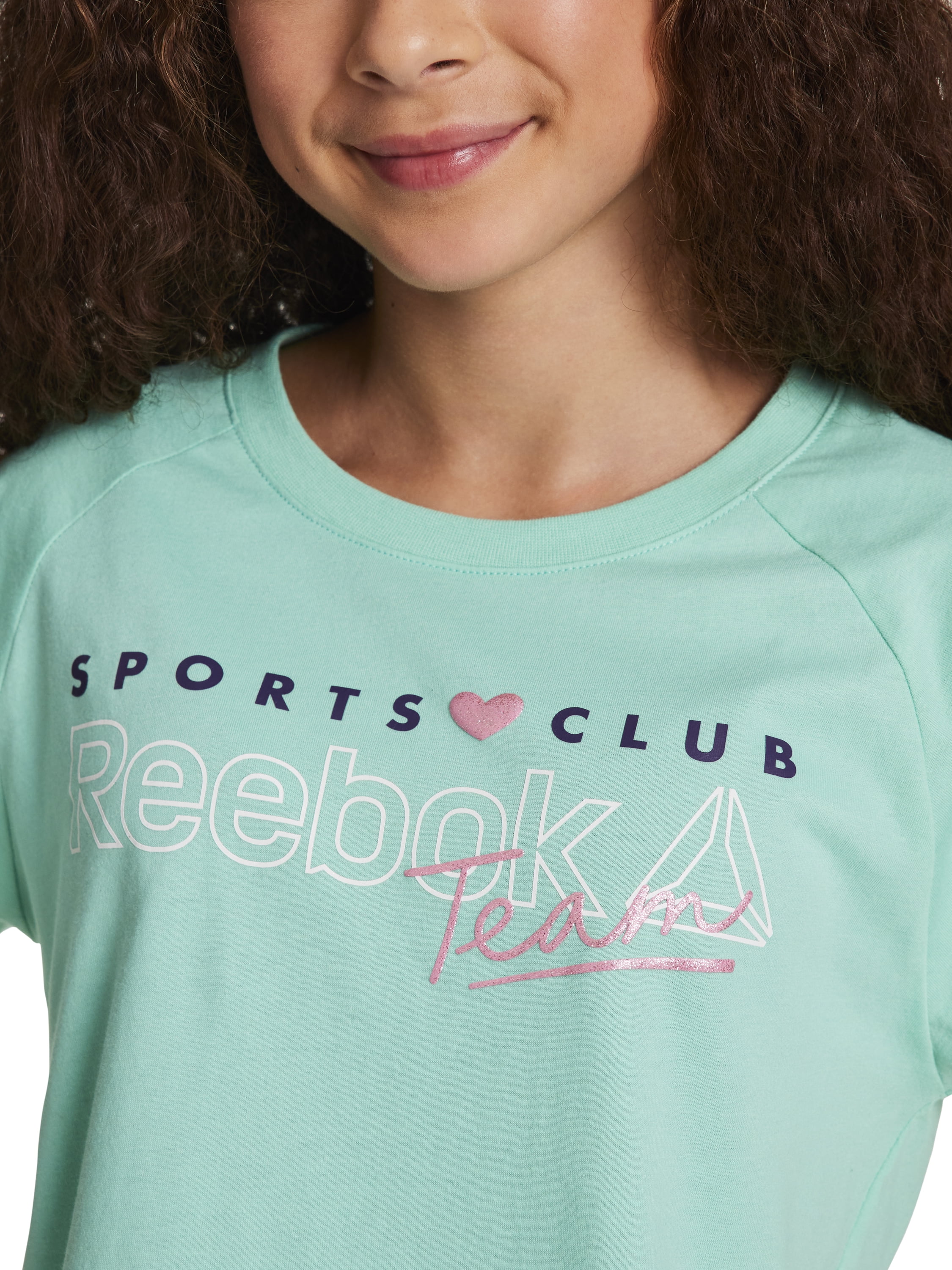 Reebok Girl’s Athletic Boxy Short Sleeve Graphic T-Shirt, Sizes 4-18
