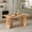 Natural, variant on Euroco 60" Farmhouse Dining Table for 4-6, Solid Wood Rectangular Kitchen Table with Cutout Legs for Dining Room, Kitchen and Living Room,Natural