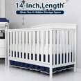 thumbnail image 4 of Ruffled Crib Skirt with Pompoms:Crib Bed Skirt with 14" Drop,Mini Crib Bedding Toddler Skirt,Baby Crib Accessories for Baby Boys Girls,28" X 52" (Dark Blue), 4 of 14