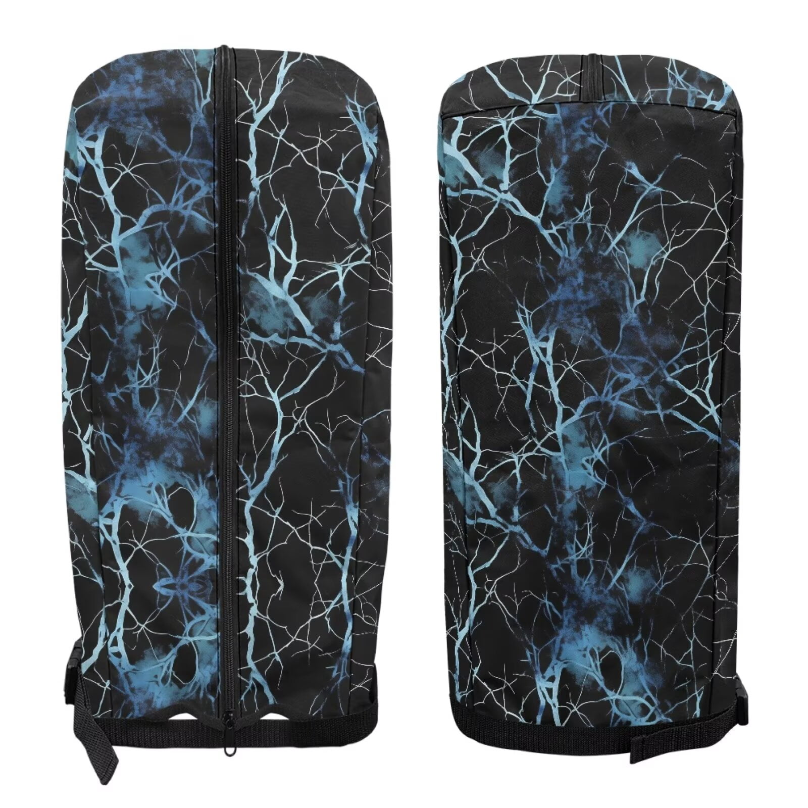 Chririnla Blue Camo Hunting Forest Portable Golf Bag Dust Cover Waterproof Universal Fit for Stand Cart Tour Bags with Snap Button Zipper